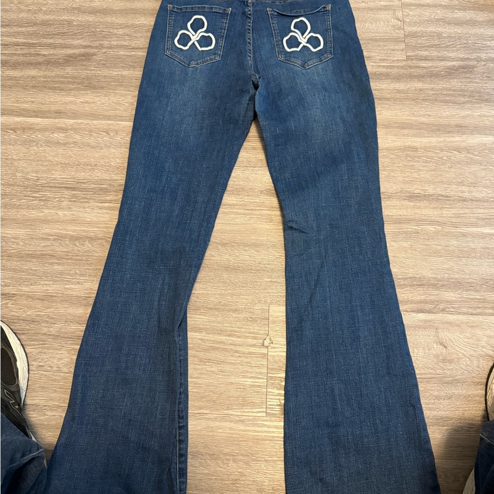 Ranch Dressn Jeans Womens Size XL Dark Blue Clover Denim Western Cowgirl